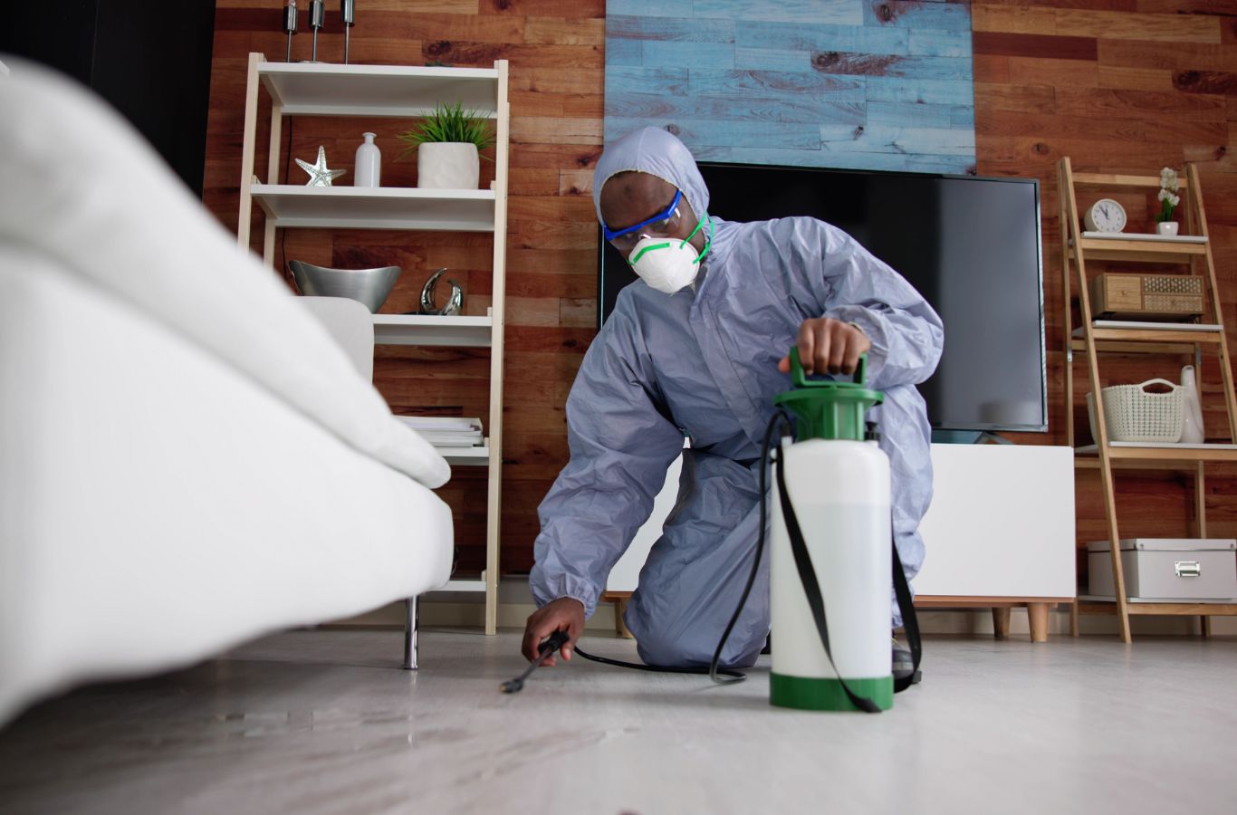 Cura Termite and Pest Control technician performing pest control in Sierra Madre, CA using advanced tools to ensure safe treatment and long-term pest prevention