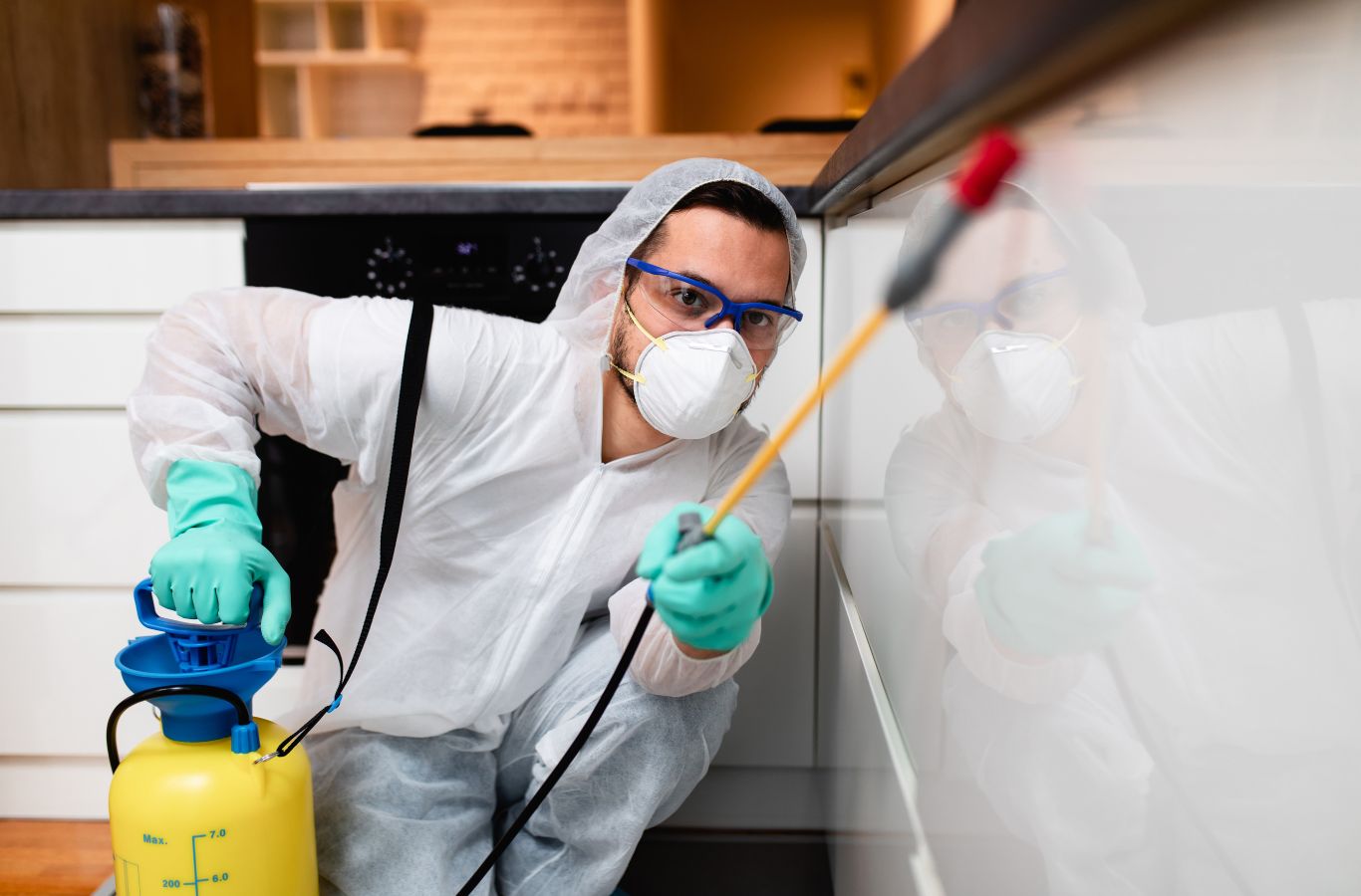 Cura Termite and Pest Control technician performing pest extermination in Sierra Madre using specialized tools for precise, safe, and long-term pest control solutions